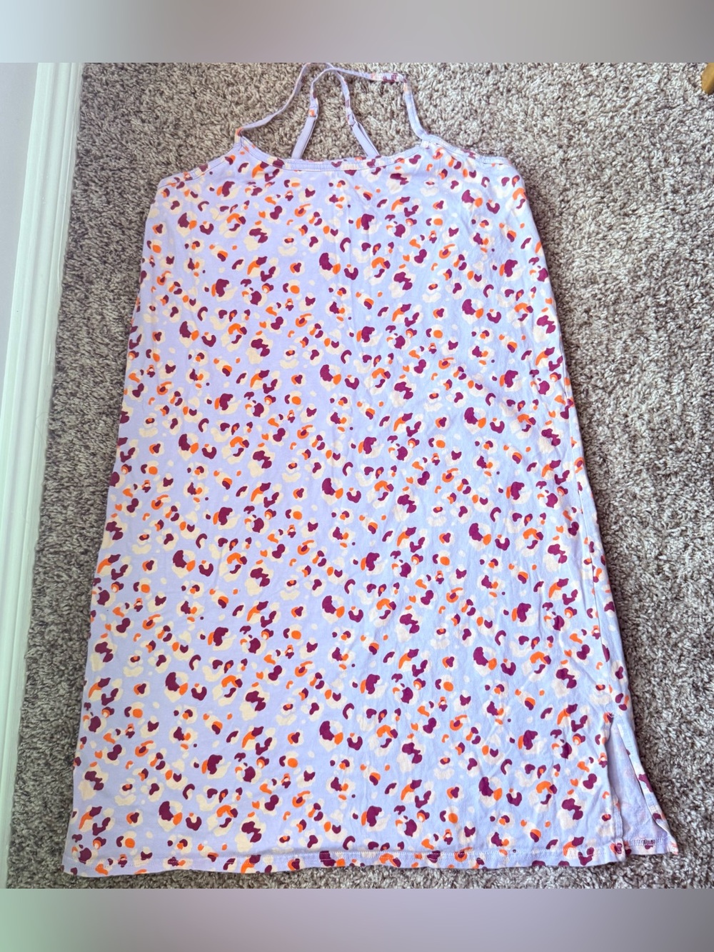 Pact Organic Cotton Cross Back Strap Side Slit Mini Sundress Size Medium Floral